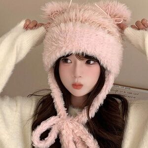 Fluffy Pink Kawaii Hat